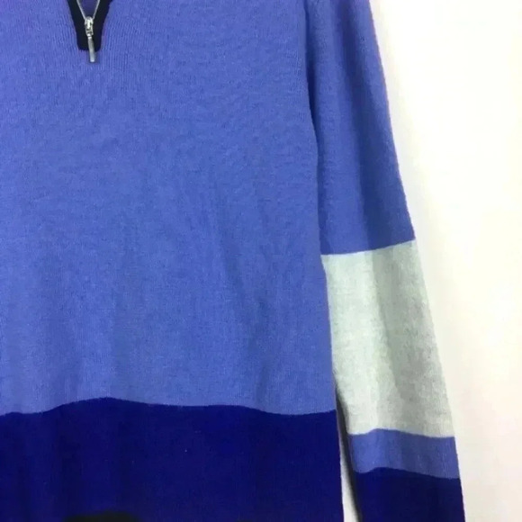 Retro Blue Colorblocked Quarter-Zip - Picture 7 of 8